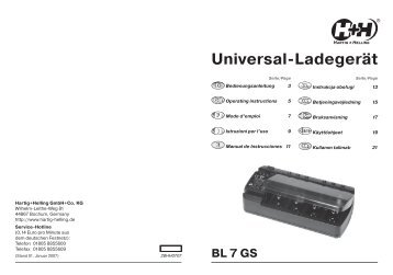 BL 7 GS Universal-Ladegerät - Hartig + Helling GmbH & Co. KG