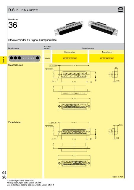 04. 01 04. 01 D-Sub – M Subminiatur D ... - Harting