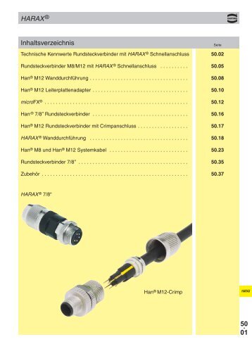 50. 01 HARAX® Inhaltsverzeichnis - Harting