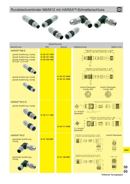 50. 01 HARAX® Inhaltsverzeichnis - Harting