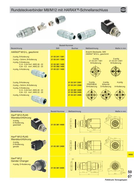 50. 01 HARAX® Inhaltsverzeichnis - Harting