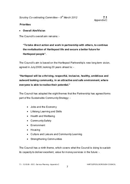 scrutiny coordinating committee agenda - Hartlepool Borough Council