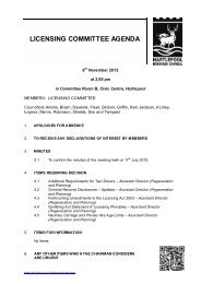 LICENSING COMMITTEE AGENDA - Hartlepool Borough Council