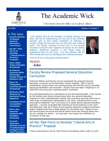 The Academic Wick - Hartwick College