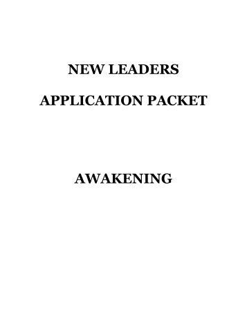 new leaders application packet awakening - Hartwick College