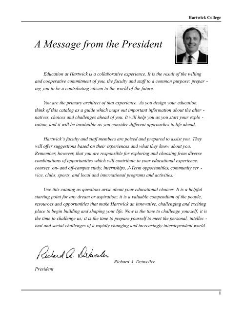 Hartwick Academic Calendar 2022 A Message From The President - Hartwick College