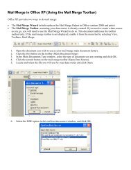 Office XP Mail Merge, Toolbar Method