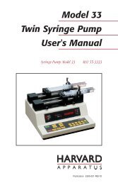 Model 33 Twin Syringe Pump User's Manual - Harvard Apparatus