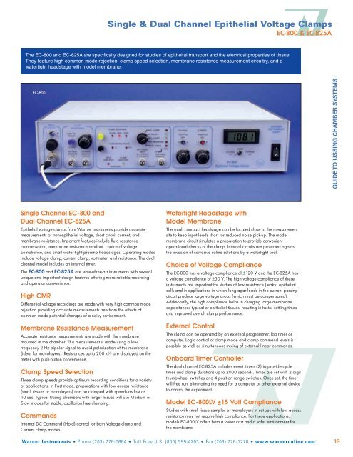 Guide to Ussing Chamber Systems - Harvard Apparatus