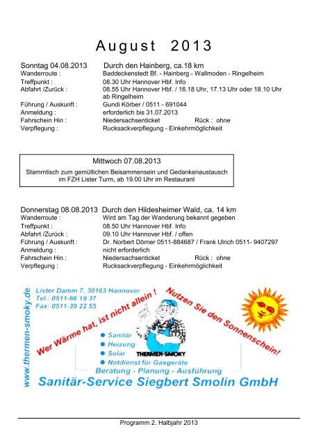 Programmheft 02/2013 zum Download - Harzklub Zweigverein ...