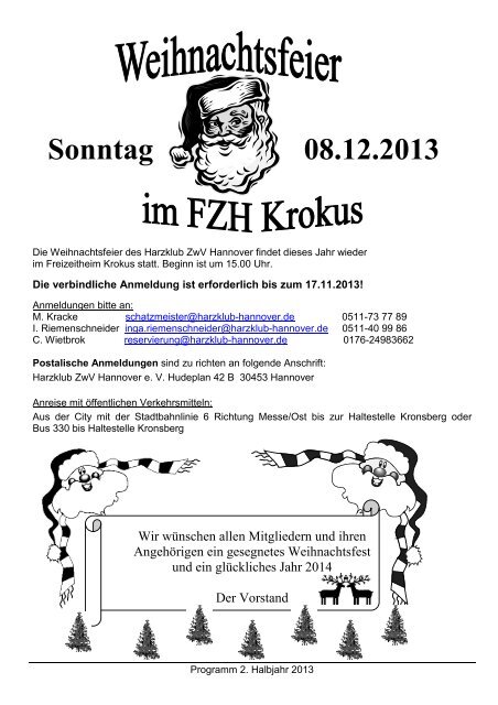 Programmheft 02/2013 zum Download - Harzklub Zweigverein ...