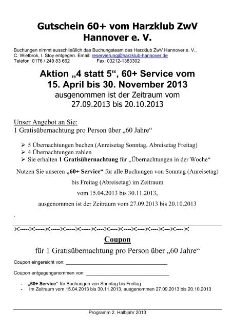 Programmheft 02/2013 zum Download - Harzklub Zweigverein ...