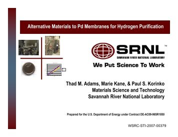 Thad M. Adams, Marie Kane, & Paul S. Korinko Materials Science ...