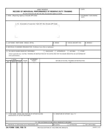 DA Form 1380 - Army ROTC