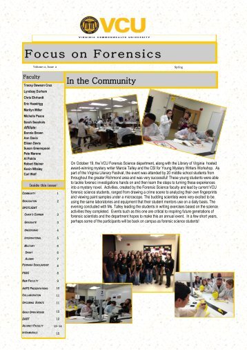 Focus on Forensics - College of Humanities and Sciences - Virginia ...