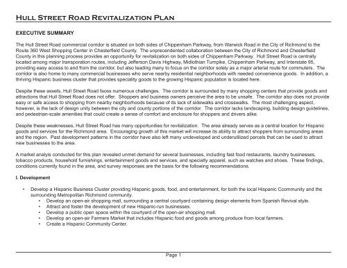 Hull Street Road Revitalization Plan - College of Humanities and ...