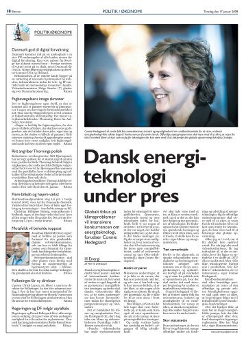 Dansk energi- teknologi under pres - DBDH
