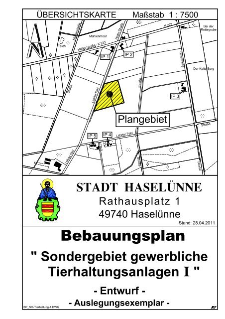 Bebauungsplan " Sondergebiet gewerbliche ... - Stadt Haselünne