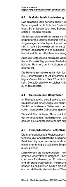 Bebauungsplan " Sondergebiet gewerbliche ... - Stadt Haselünne