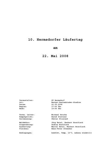 10. Hermsdorfer Läufertag am 22. Mai 2008 - Hasentallauf
