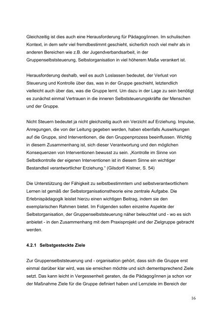 Abschlussbericht Praxisprojekt 10.2006 - Hasenbergschule