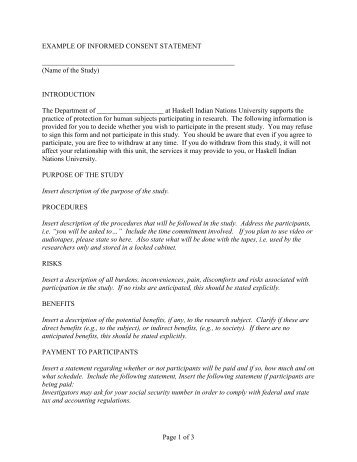 Signed Consent Form - Haskell Indian Nations University