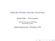 Splittable Random Number Generators - Haskell