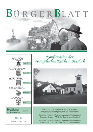Konfirmation der evangelischen Kirche in Haslach