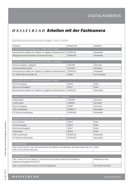 Arbeiten mit der Fachkamera - Hasselblad