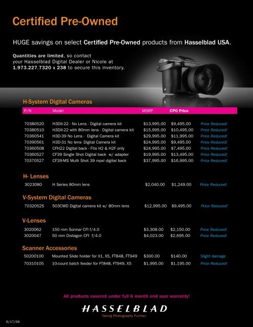 Certified Pre-Owned - Hasselblad
