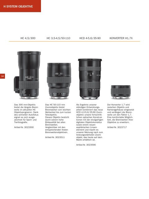 Hasselblad Produktkatalog