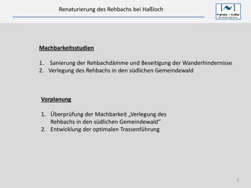 Renaturierung des Rehbachs bei Haßloch