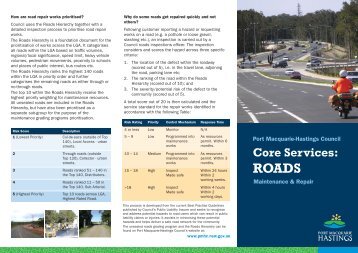 Roads: Maintenance and Repair Fact Sheet - Hastings Council
