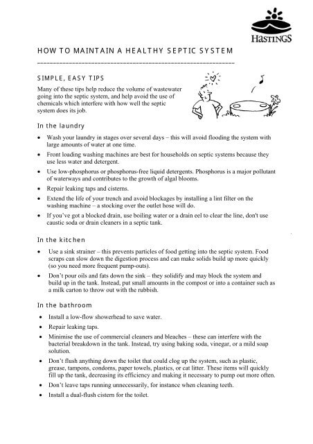 HOW TO MAINTAIN A HEALTHY SEPTIC SYSTEM