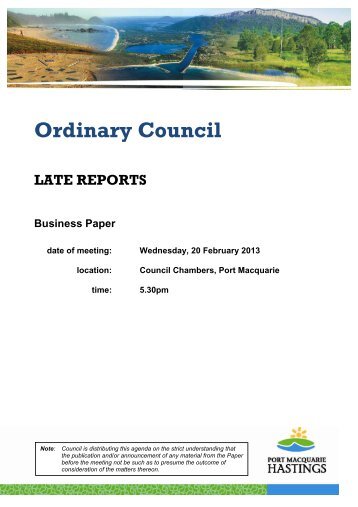 20 February 2013 - Hastings Council