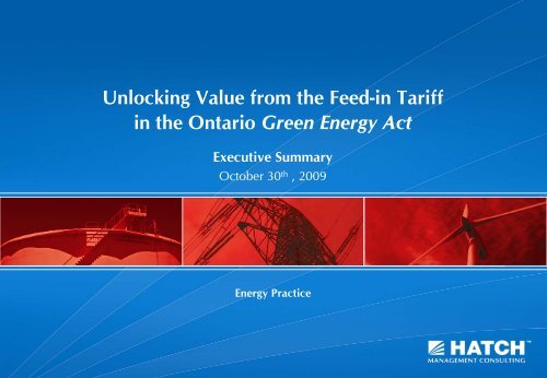 Unlocking Value from the Feed-in Tariff in the Ontario Green ... - Hatch