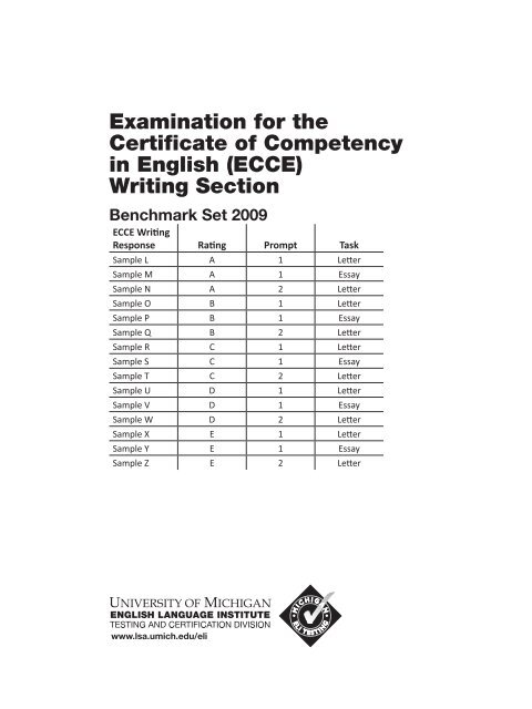 Writing section Benchmark set 2009 - Hellenic American Union