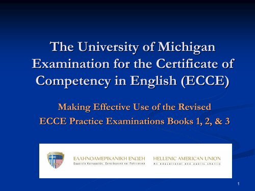 the university of michigan examination for the certificate