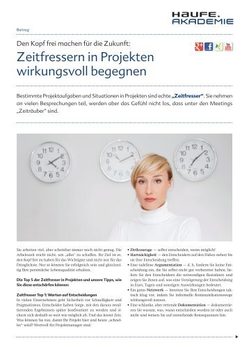 Zeitfresser in Projekten - Haufe Akademie