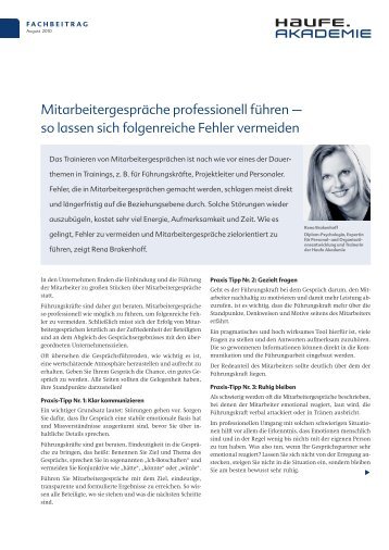 Mitarbeitergespräche professionell führen - Haufe Akademie