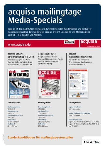 acquisa mailingtage Media-Specials - Mediadaten Haufe Lexware