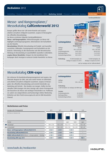 Mediadaten Marketing und Vertrieb 2012 - Mediadaten Haufe ...