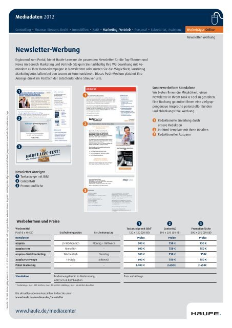Mediadaten Marketing und Vertrieb 2012 - Mediadaten Haufe ...