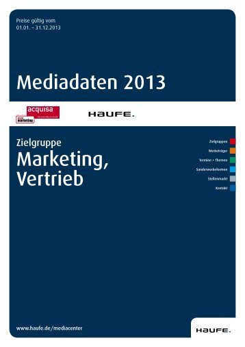 Mediadaten 2013 Marketing, Vertrieb - Mediadaten Haufe Lexware