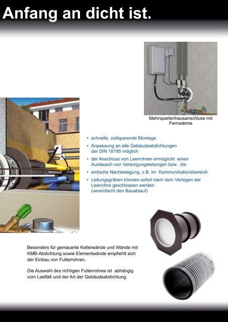 FHRK Hauseinführungen für Gebäude ohne Keller - hauff technik