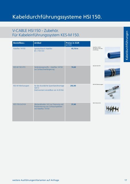 Preisliste 2012. Kabeldurchführungen. - hauff technik