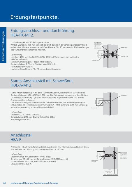 Preisliste 2012. Kabeldurchführungen. - hauff technik