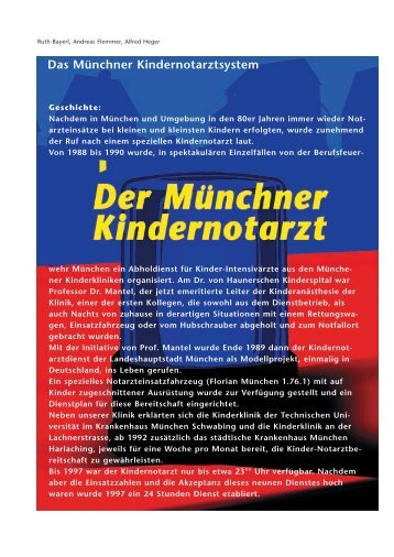 Das Münchner Kindernotarztsystem - Hauner Journal