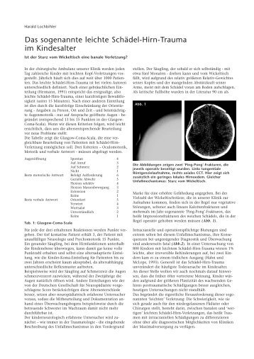 Schadel hirn trauma