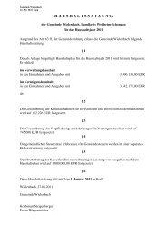 Haushaltssatzung und Plan und Anlagen - Gemeinde Wielenbach